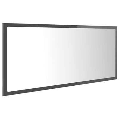 vidaXL LED koupelnové zrcadlo šedé vysoký lesk 100x8,5x37 cm akrylové