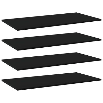 vidaXL Přídavné police 4 ks černé 100 x 50 x 1,5 cm dřevotříska