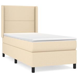 vidaXL Box spring postel s matrac&iacute; kr&eacute;mov&aacute; 90x190 cm textil