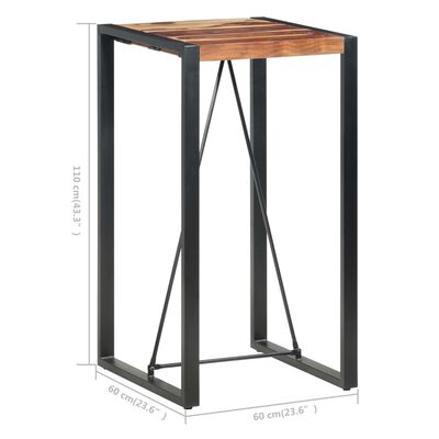 vidaXL Barový stůl 60 x 60 x 110 cm masivní sheeshamové dřevo