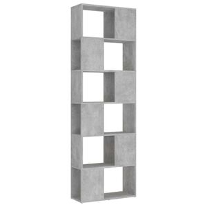 vidaXL Knihovna / dělic&iacute; stěna betonově &scaron;ed&aacute; 60x24x186 cm dřevotř&iacute;ska