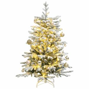 vidaXL Uměl&yacute; skl&aacute;pěc&iacute; v&aacute;nočn&iacute; stromek se 150 LED a koulemi 120 cm