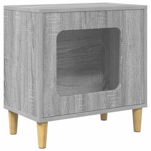 vidaXL Kočič&iacute; dům &Scaron;ed&yacute; Sonoma 51 x 30 x 52 cm Kompozitn&iacute; dřevo