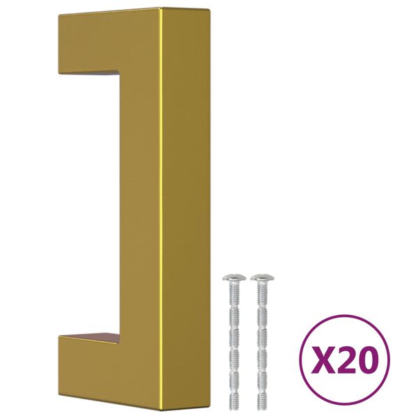 vidaXL N&aacute;bytkov&eacute; &uacute;chytky 20 ks zlat&eacute; 64 mm nerezov&aacute; ocel