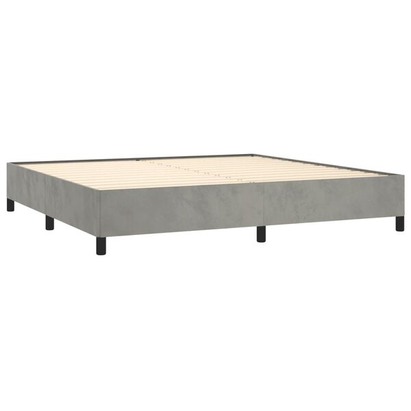 vidaXL Box spring postel s matrac&iacute; světle &scaron;ed&aacute; 200x200 cm samet