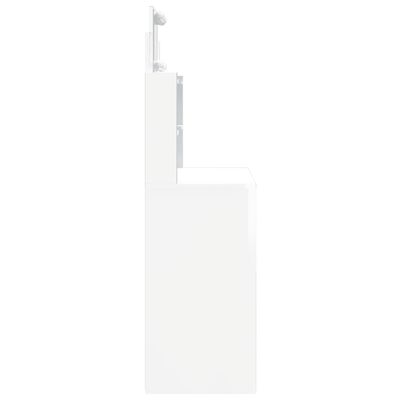vidaXL Toaletní stolek s LED osvětlením bílý vysoký lesk 96x40x142 cm