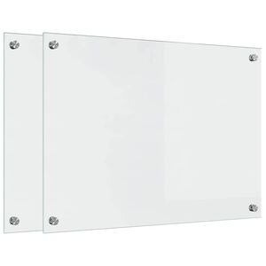 vidaXL Kuchyňsk&aacute; z&aacute;stěna 2 pcs Transparentn&iacute; 70 x 50 cm tvrzen&eacute; sklo