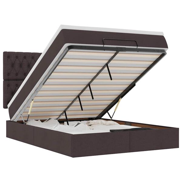 vidaXL Osmansk&yacute; r&aacute;m postele s matrac&iacute; tmavě &scaron;ed&aacute; 140x200cm textil