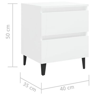 vidaXL Noční stolek bílý s vysokým leskem 40 x 35 x 50 cm dřevotříska