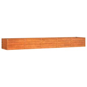 vidaXL Zahradn&iacute; vyv&yacute;&scaron;en&yacute; z&aacute;hon rezav&yacute; 400 x 80 x 45 cm cortenov&aacute; ocel