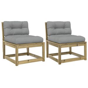 vidaXL Zahradn&iacute; pohovky s podu&scaron;kami 2 ks impregnovan&aacute; borovice