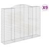 vidaXL Klenut&eacute; gabionov&eacute; ko&scaron;e 9 ks 300x50x220/240cm pozinkovan&eacute; železo