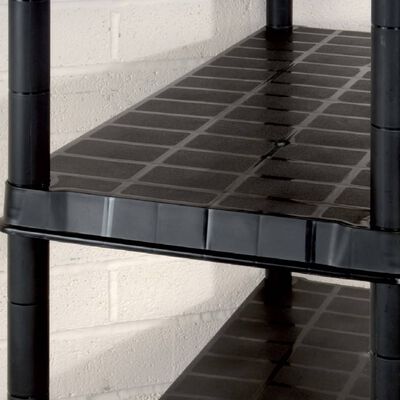 vidaXL Úložný regál 5patrový černý 91,5 x 45,7 x 185 cm plast