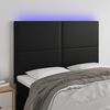 vidaXL Čelo postele s LED černé 144x5x118/128 cm umělá kůže