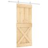 vidaXL Posuvn&eacute; dveře Př&iacute;rodn&iacute; a b&iacute;l&aacute; 85 x 210 cm Masivn&iacute; borov&eacute; dřevo