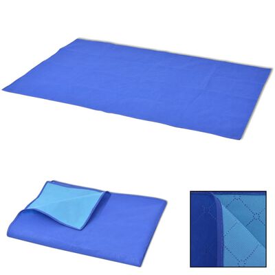 vidaXL Pikniková deka modrá a světle modrá 100x150 cm