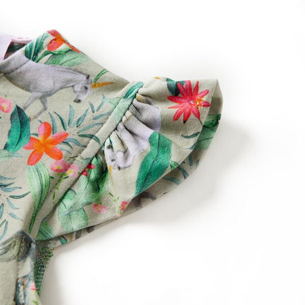 Dětské šaty s vlajícími rukávy světle khaki 116