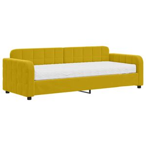 vidaXL V&aacute;lenda s matrac&iacute; žlut&aacute; 80 x 200 cm samet
