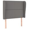vidaXL Čelo postele typu u&scaron;&aacute;k tmavě &scaron;ed&eacute; 103x23x118/128 cm uměl&aacute; kůže