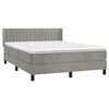 vidaXL Box spring postel s matrac&iacute; světle &scaron;ed&aacute; 140x200 cm samet