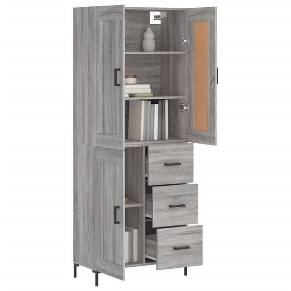 vidaXL Skř&iacute;ň highboard &scaron;ed&aacute; sonoma 69,5 x 34 x 180 cm kompozitn&iacute; dřevo