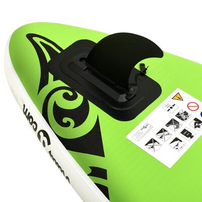 vidaXL Nafukovací SUP paddleboard 320 x 76 x 15 cm zelený