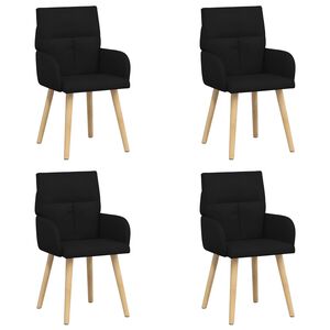 vidaXL J&iacute;deln&iacute; židle 4 ks Textil Čern&aacute; 60 x 56 x 96 cm