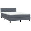 vidaXL Box spring postel s matrac&iacute; tmavě &scaron;ed&aacute; 140x220 cm samet