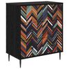 vidaXL Př&iacute;born&iacute;k OMMEN Geometrick&yacute; potisk 66 x 36,5 x 76 cm Čern&yacute; dub