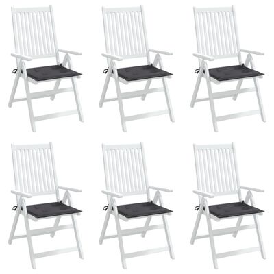 vidaXL Podušky na zahradní židli 6 ks antracitové 40x40x3 cm oxford