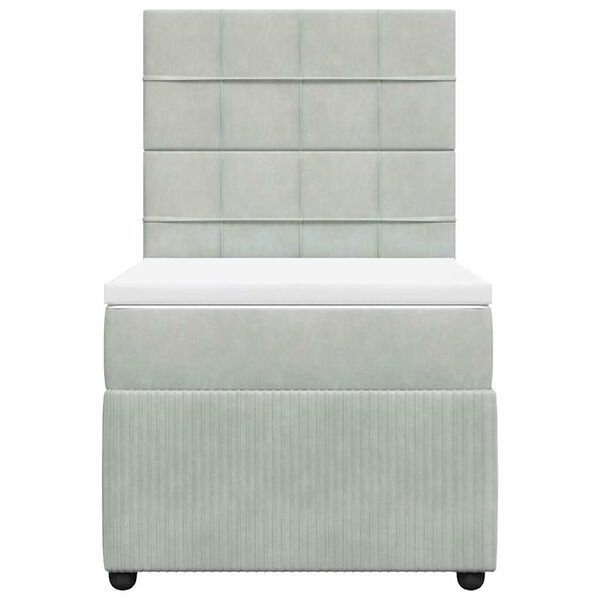 vidaXL Box spring postel s matrac&iacute; světle &scaron;ed&aacute; 80 x 200 cm samet