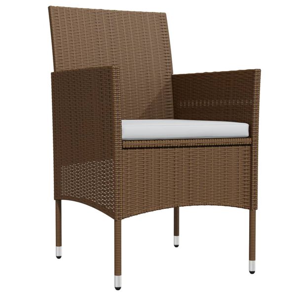 vidaXL 7dílný zahradní jídelní set s poduškami hnědý a černý