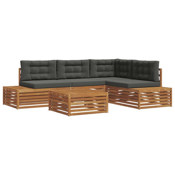 vidaXL Venkovn&iacute; pohovkov&aacute; souprava 5 Kus Přirozen&aacute; a Anthracitov&aacute;