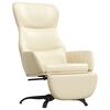 vidaXL Relaxačn&iacute; křeslo s podnožkou kr&eacute;mov&eacute; uměl&aacute; kůže