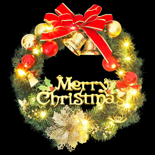 vidaXL V&aacute;nočn&iacute; věnec s 35 LED diodami zelen&yacute; 60 cm