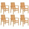 vidaXL Stohovateln&eacute; zahradn&iacute; židle 6 ks 56,5x57,5x91 cm masivn&iacute; teak