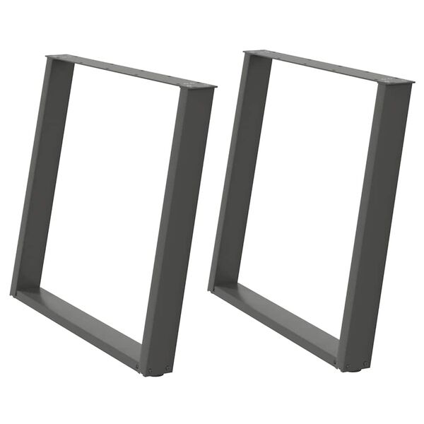 vidaXL Nohy k j&iacute;deln&iacute;mu stolu ve tvaru U 2 ks antracitov&eacute; 100 x (72-73) cm ocelov&eacute;