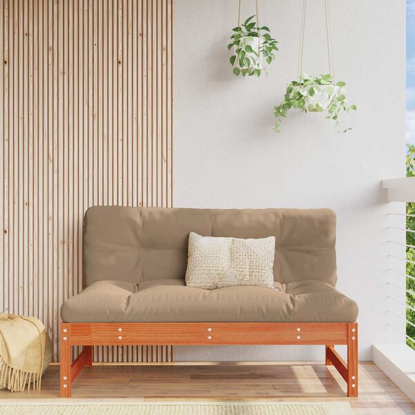 vidaXL Středn&iacute; pohovka do zahrady Masivn&iacute; borovice Voskově Hněd&aacute;