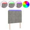 vidaXL Čelo postele s LED světle &scaron;ed&eacute; 90x5x118/128 cm samet