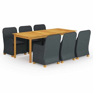 vidaXL 7d&iacute;ln&yacute; zahradn&iacute; j&iacute;deln&iacute; set tmavě &scaron;ed&yacute;