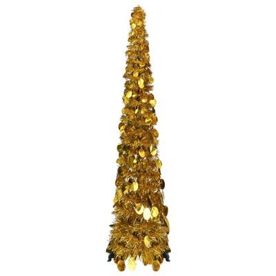 vidaXL Pop-up umělý vánoční stromek zlatý 120 cm PET