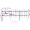 vidaXL Zahradní plot s kopím nahoře ocelový 537 x 175 cm černý