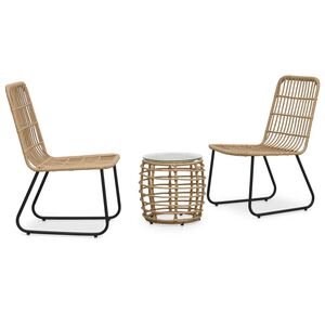 vidaXL 3d&iacute;ln&yacute; bistro set polyratan dub