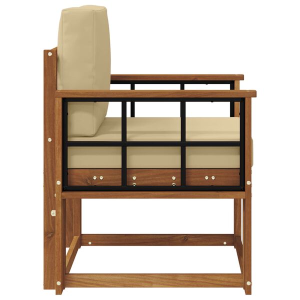 vidaXL Venkovn&iacute; pohovka Masivn&iacute; ak&aacute;ciov&eacute; dřevo a polyester Př&iacute;rodn&iacute;