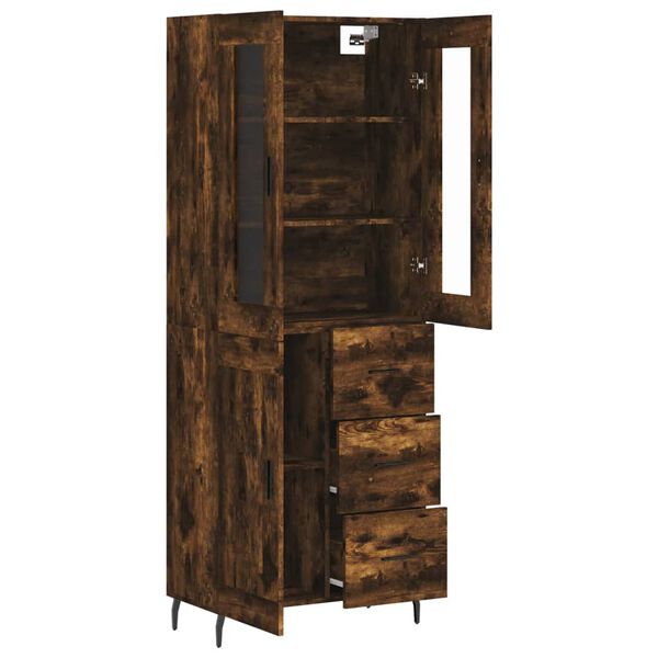 vidaXL Skř&iacute;ň highboard kouřov&yacute; dub 69,5 x 34 x 180 cm kompozitn&iacute; dřevo