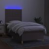 vidaXL Box spring postel s matrac&iacute; a LED taupe 90x200 cm textil