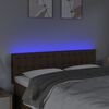 vidaXL Čelo postele s LED tmavě hněd&eacute; 144x5x78/88 cm textil