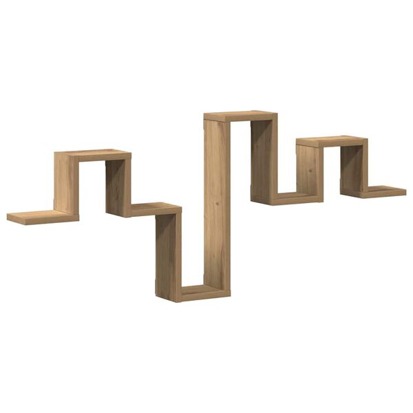 vidaXL Nástěnná polička s policí dub artisan 104,5 x 10 x 43 cm