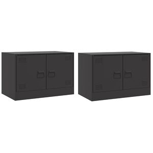 vidaXL TV skř&iacute;ňky 2 ks čern&eacute; 67 x 39 x 44 cm ocel