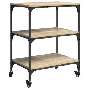 vidaXL Kuchyňsk&yacute; voz&iacute;k Sonoma dub 60 x 41 x 76 cm Kompozitn&iacute; dřevo
